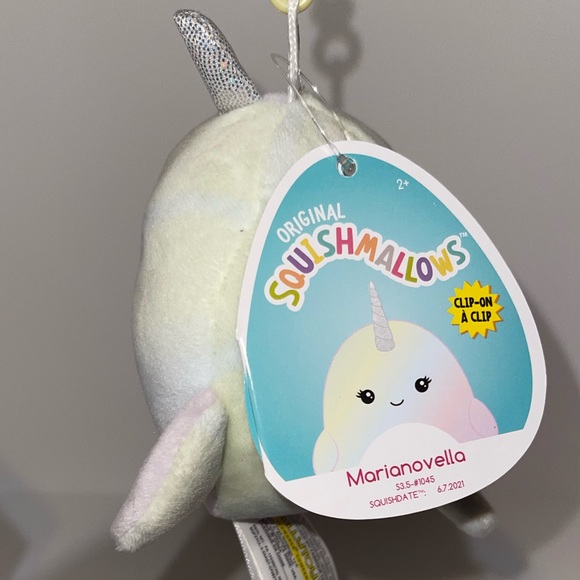 NWT Marianovella Narwhal Squishmallow Clip CLAIRE'S EXCLUSIVE - Picture 2 of 4